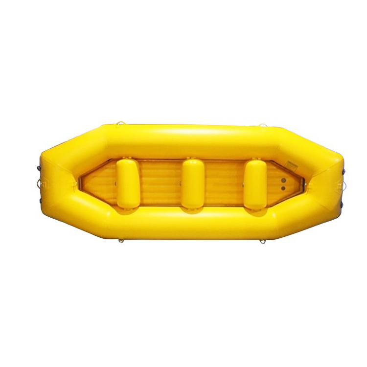 Yellow Selfbailing Floor Whitewater Inflatable Boat