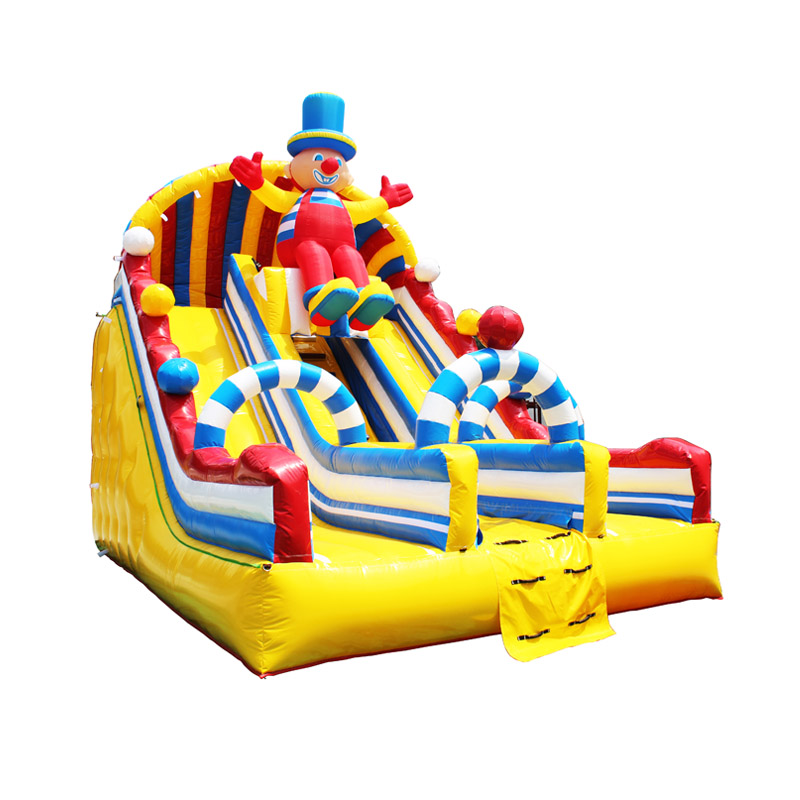 Clown inflatable bouncer slide vinyl castle slide for children